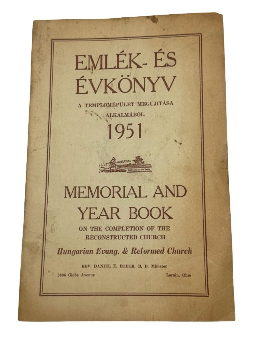 1951 Hungarian American Church Year Book Lorain Ohio Genealogy Memorial History